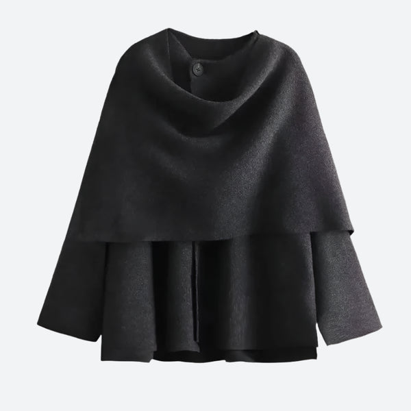 Elegant Layered Buttoned Cape Cardigans