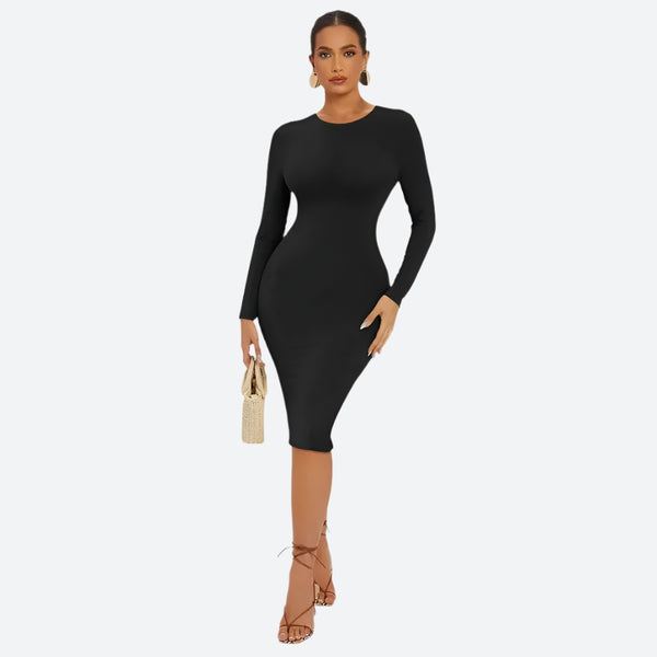 Elegant Long-Sleeve Bodycon Midi Dresses