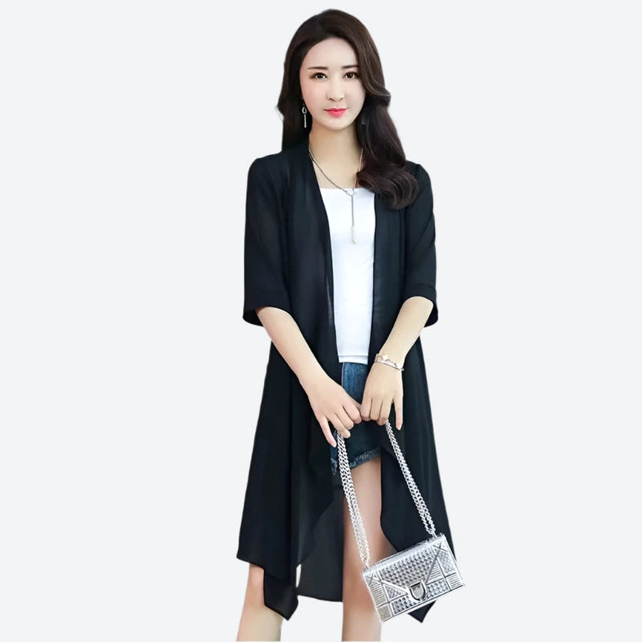 Elegant Open-Front Draped Cardigans