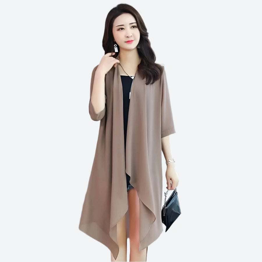 Elegant Open-Front Draped Cardigans