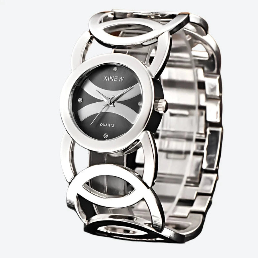 Elegant Open-Link Quartz Bracelet Watches