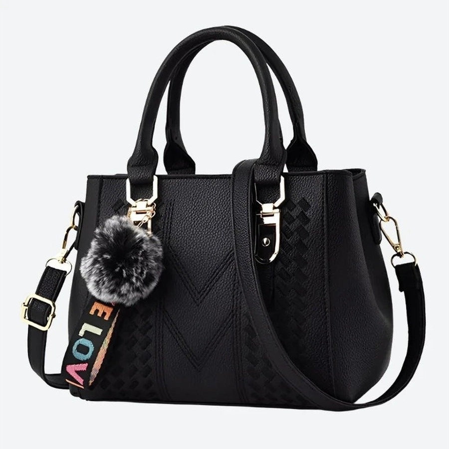 Elegant Pom-Pom Shoulder Bags