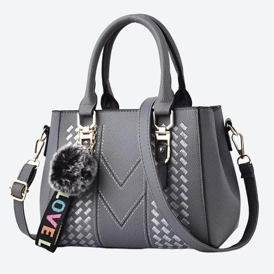 Elegant Pom-Pom Shoulder Bags