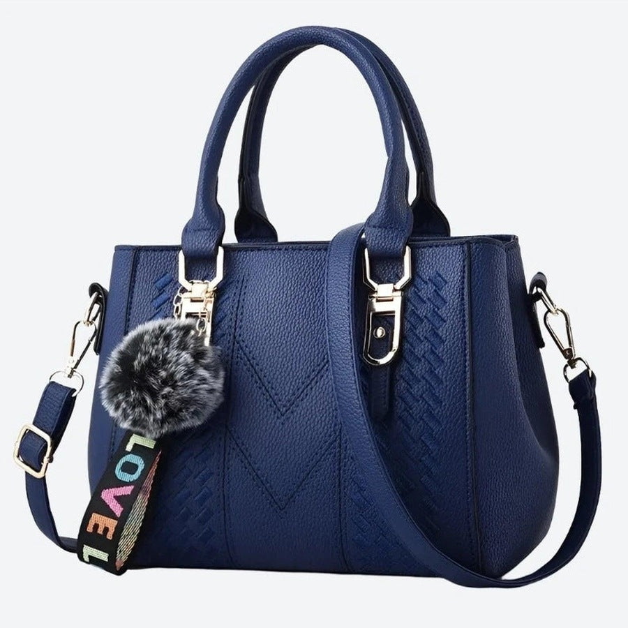 Elegant Pom-Pom Shoulder Bags