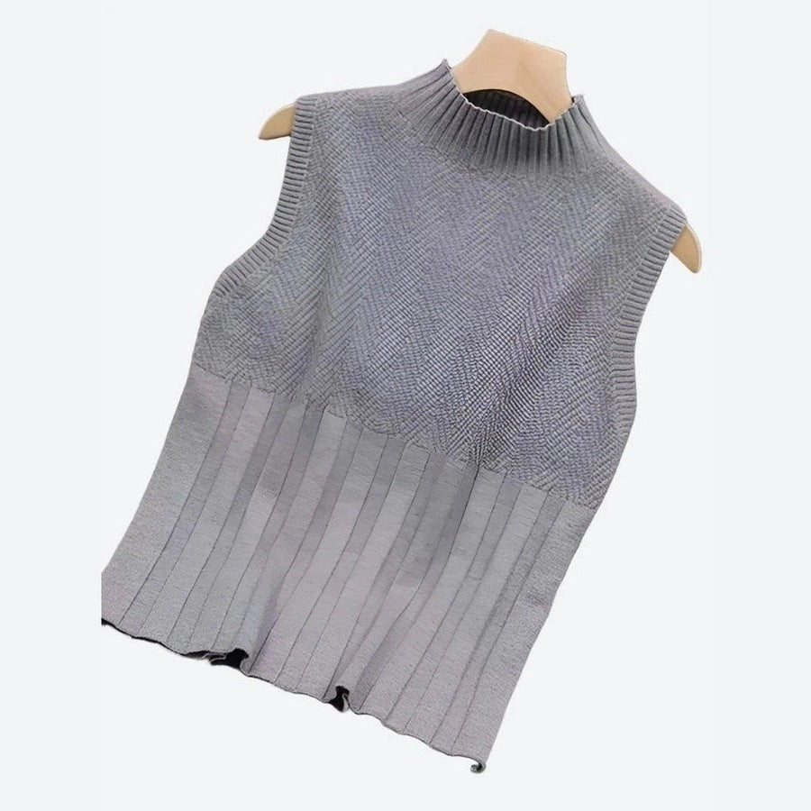 Elegant Sleeveless Mock Neck Tops