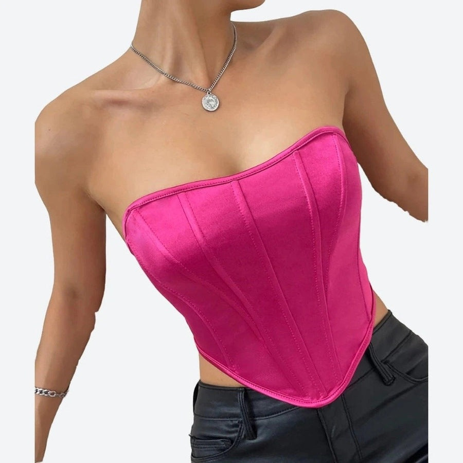 Elegant Strapless Corset Bustier Tops