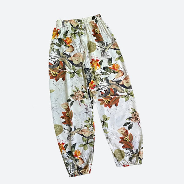 Floral Elastic Waist Casual Joggers