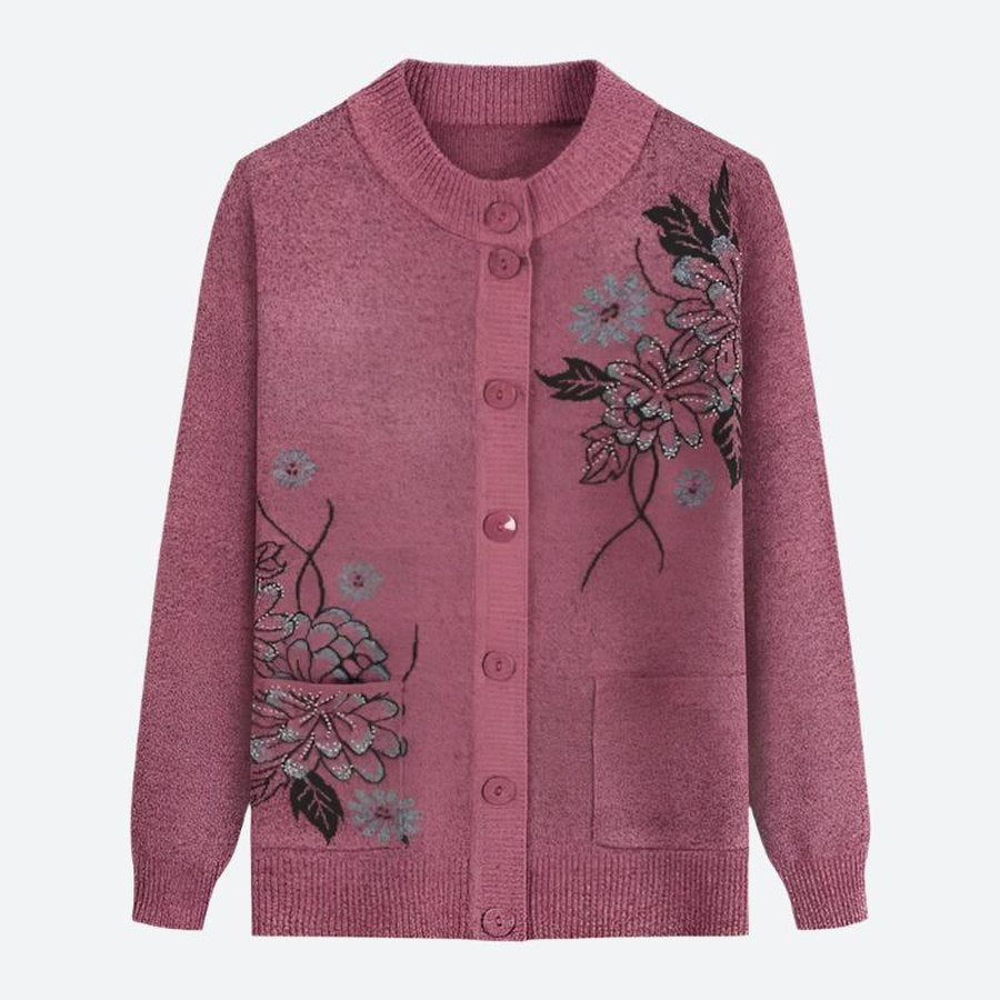 Floral Embroidered Button-Front Cardigans