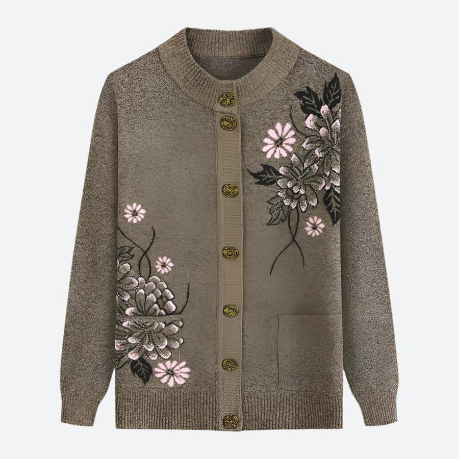 Floral Embroidered Button-Front Cardigans