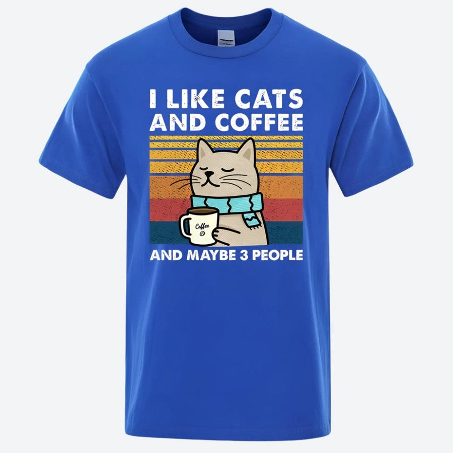 Funny Cats and Coffee Graphic T-Shirts