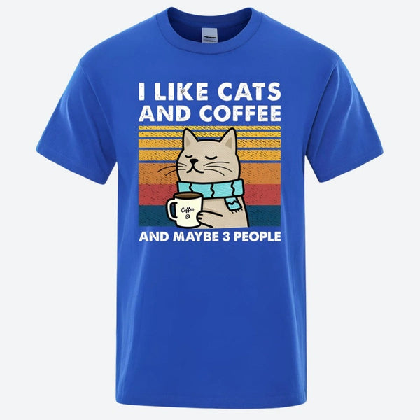 Funny Cats and Coffee Graphic T-Shirts