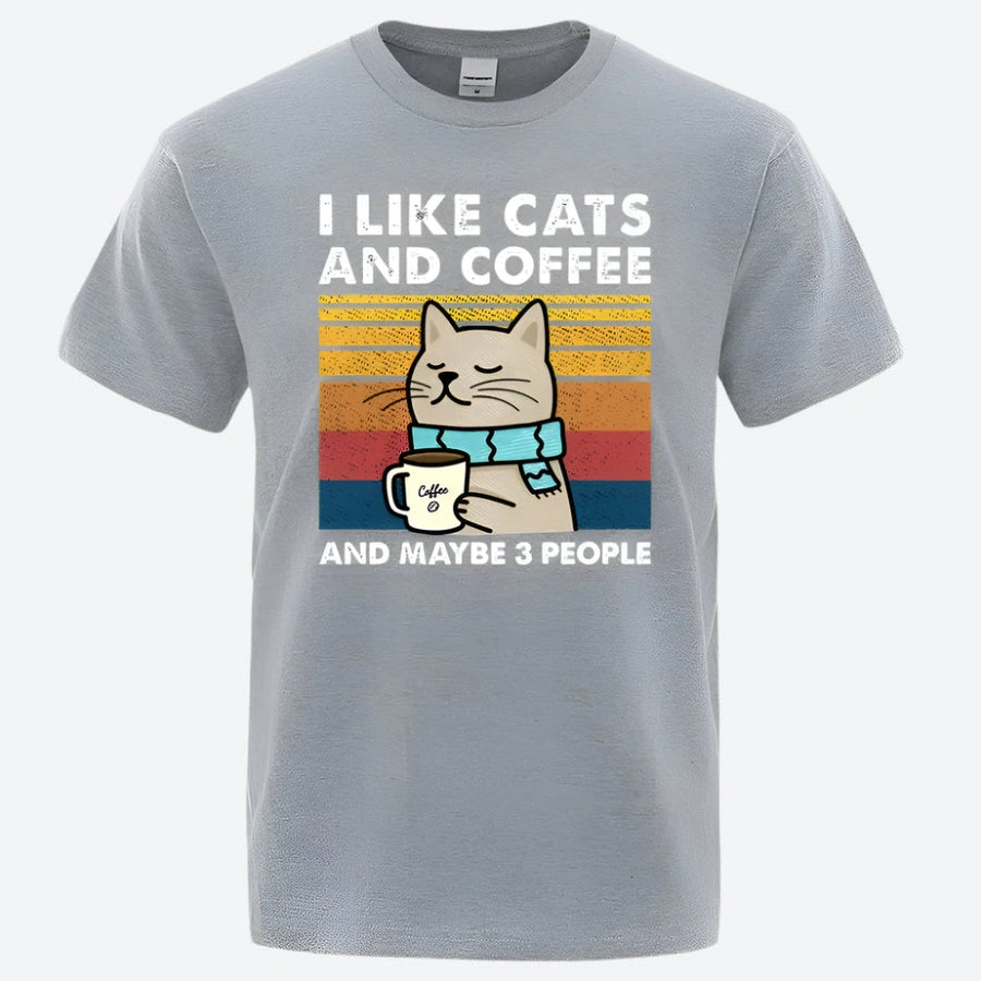 Funny Cats and Coffee Graphic T-Shirts