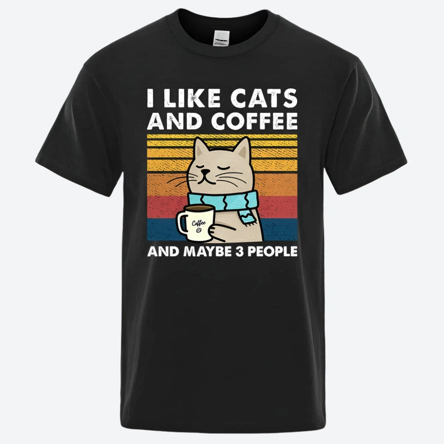 Funny Cats and Coffee Graphic T-Shirts