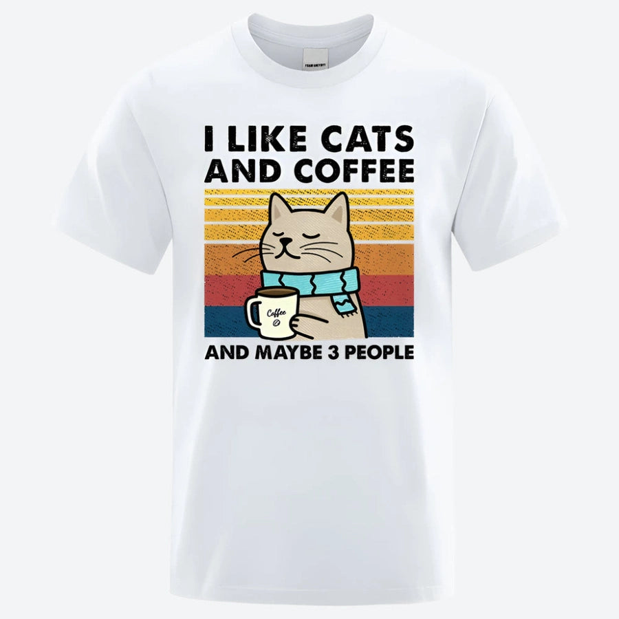 Funny Cats and Coffee Graphic T-Shirts