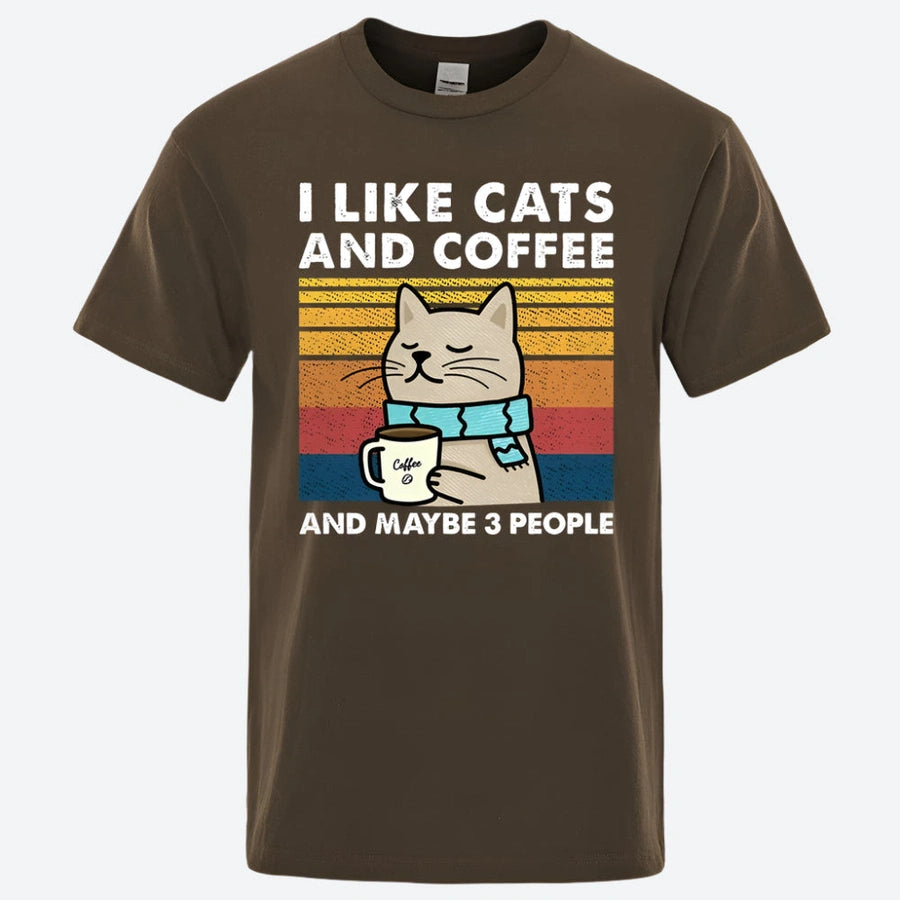 Funny Cats and Coffee Graphic T-Shirts
