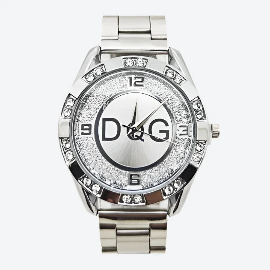 Gold Mesh Rhinestone Quartz Watches