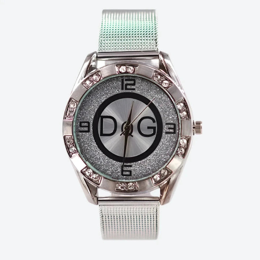 Gold Mesh Rhinestone Quartz Watches