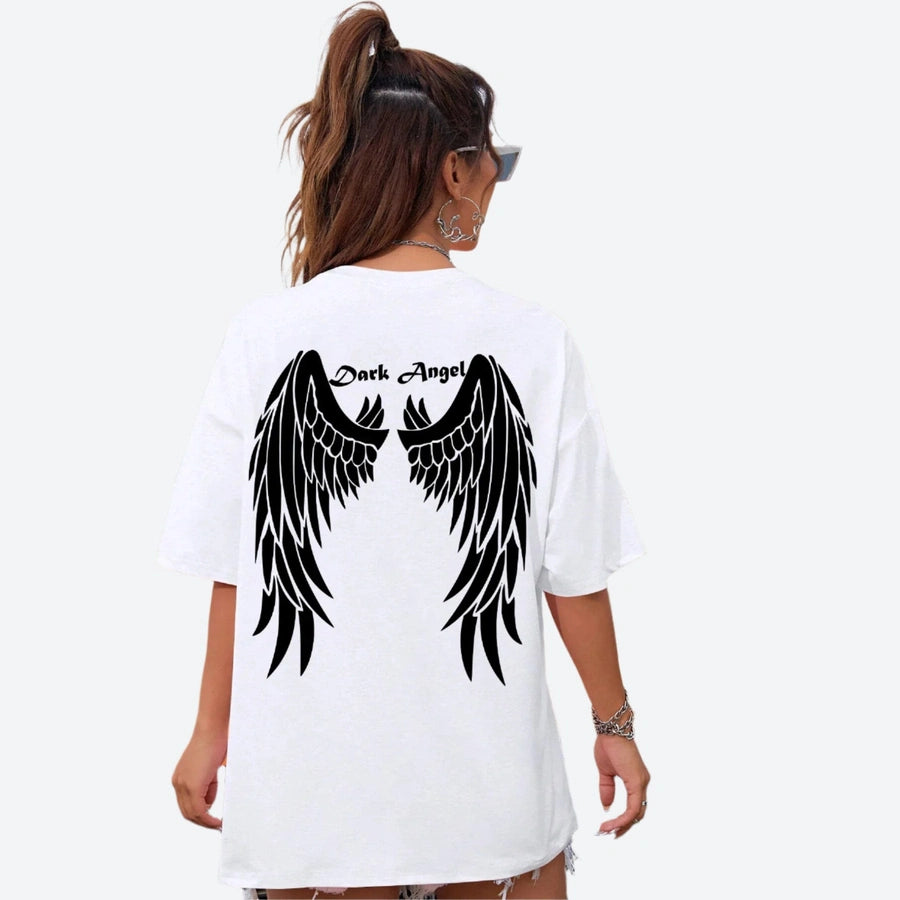 Graphic Angel Wings Oversized T-Shirts