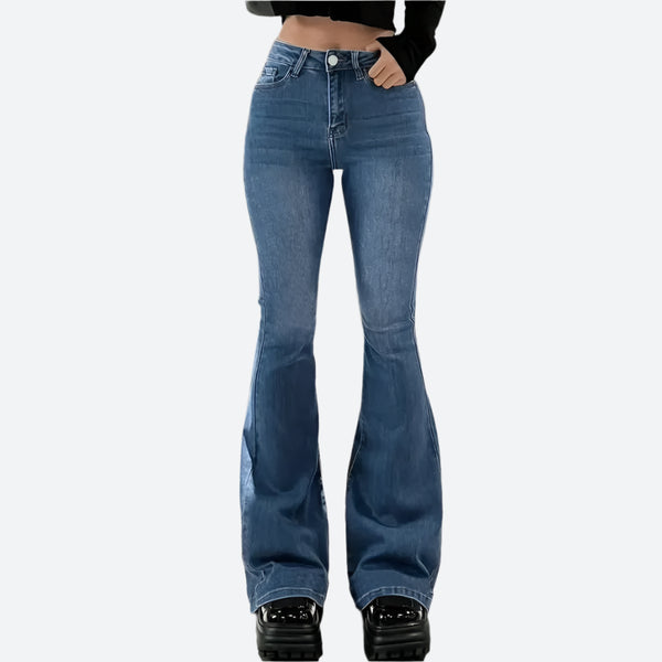 High-Rise Stretch Flare Denim Jeans