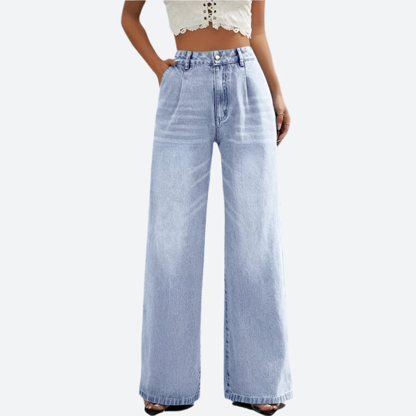 High-Rise Wide-Leg Denim Jeans
