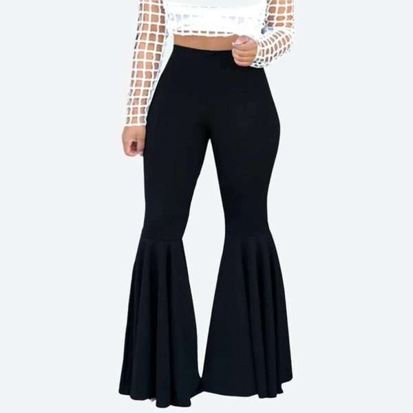 High-Waist Flared Bell-Bottom Pants