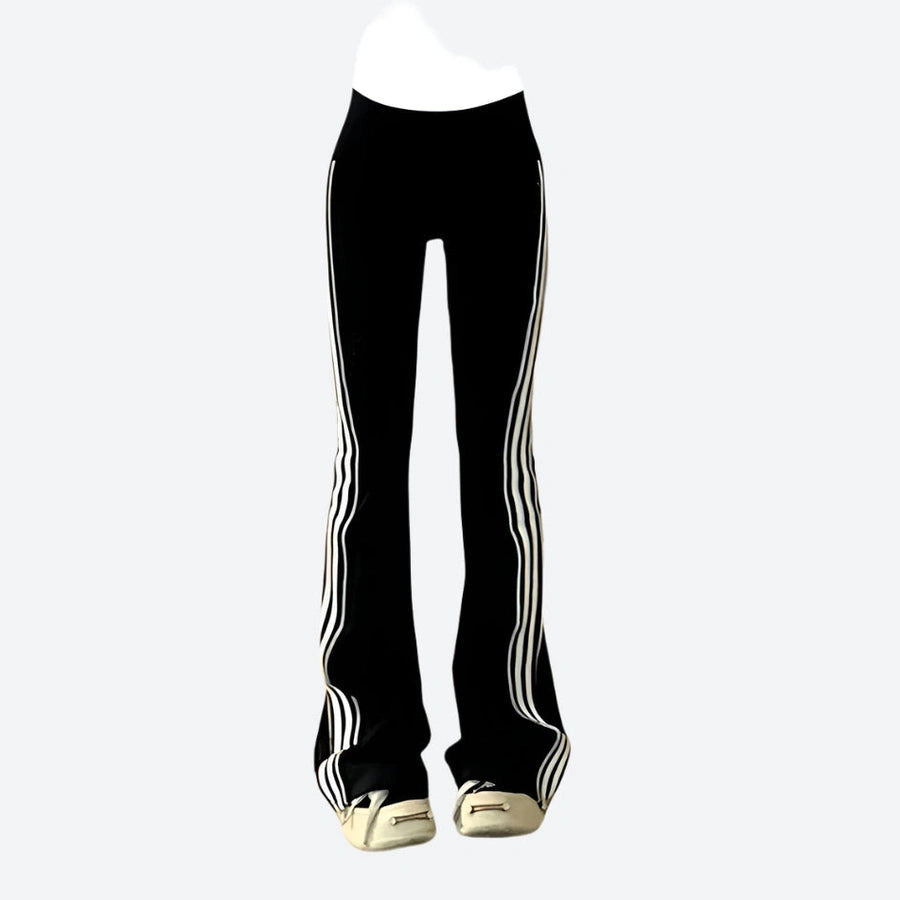 High-Waist Flared Stripe Leggings