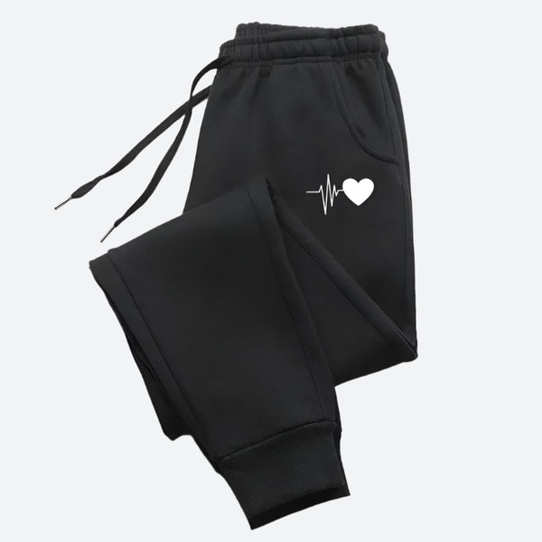 High-Waist Heartbeat Print Jogger Pants