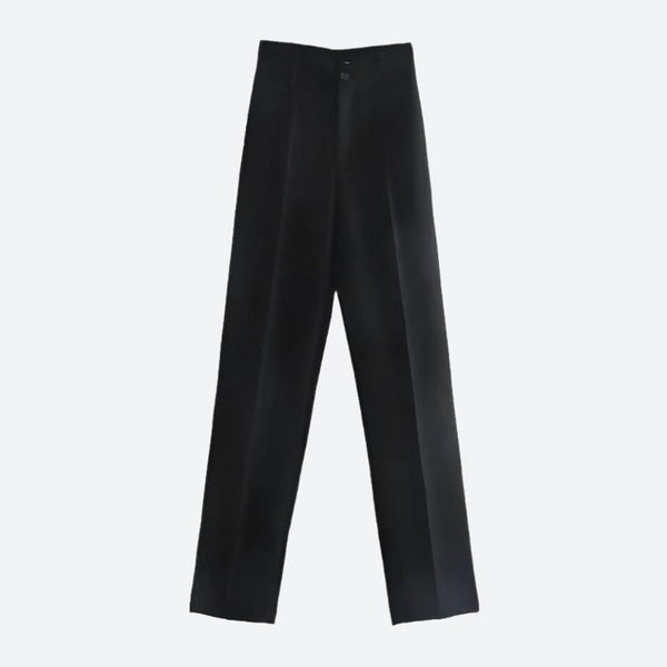High Waist Wide Leg Green Trousers