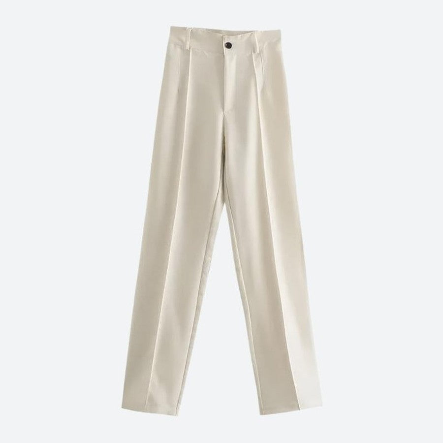 High Waist Wide Leg Green Trousers