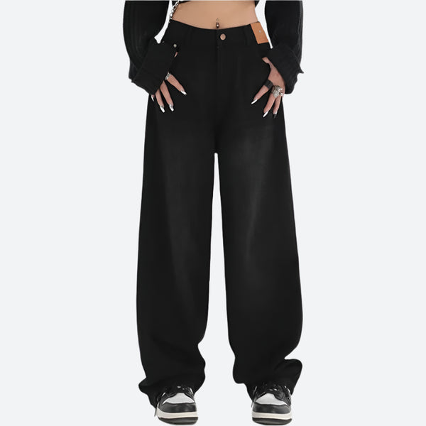High-Waisted Baggy Streetwear Wide-Leg Jeans