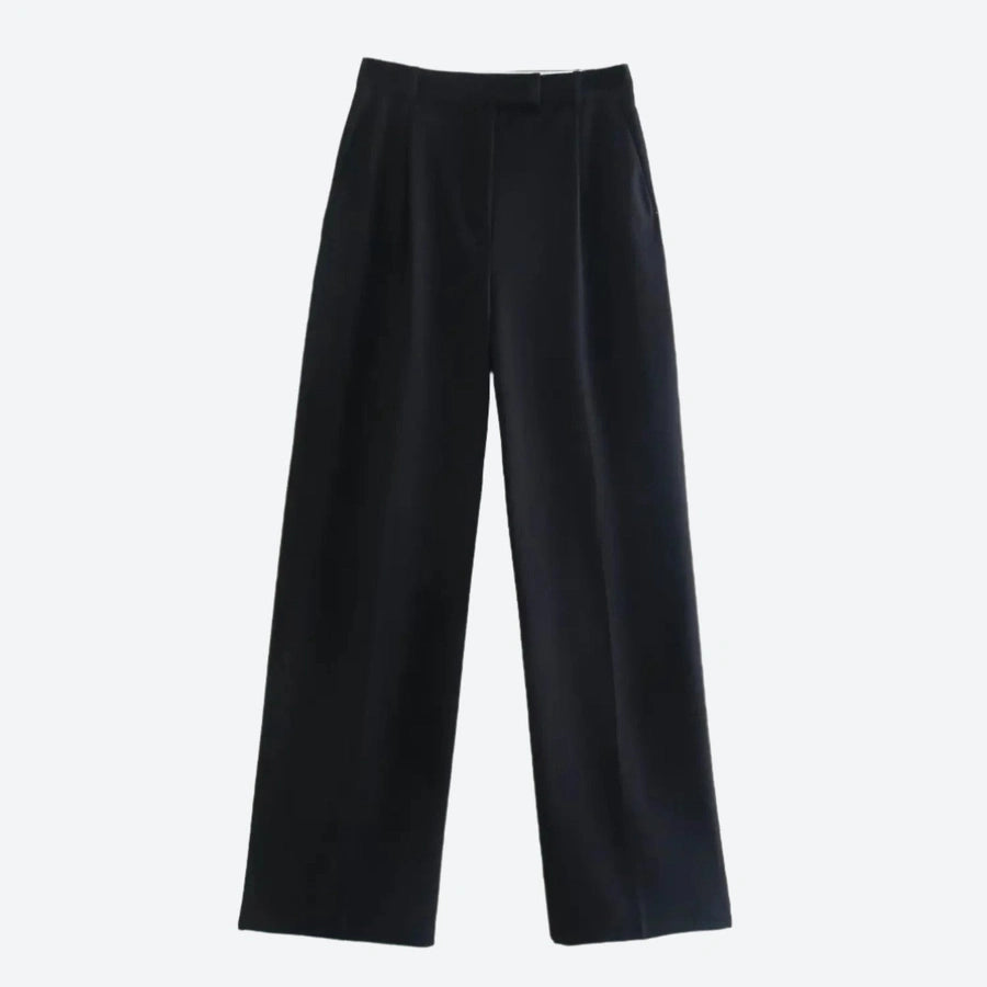 High-Waisted Wide-Leg Tailored Trousers