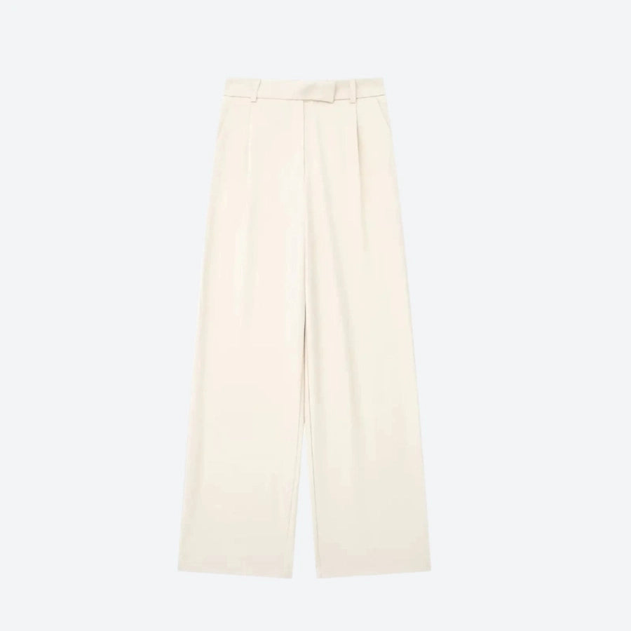 High-Waisted Wide-Leg Tailored Trousers