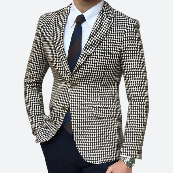 Houndstooth Slim-Fit Formal Style Blazers