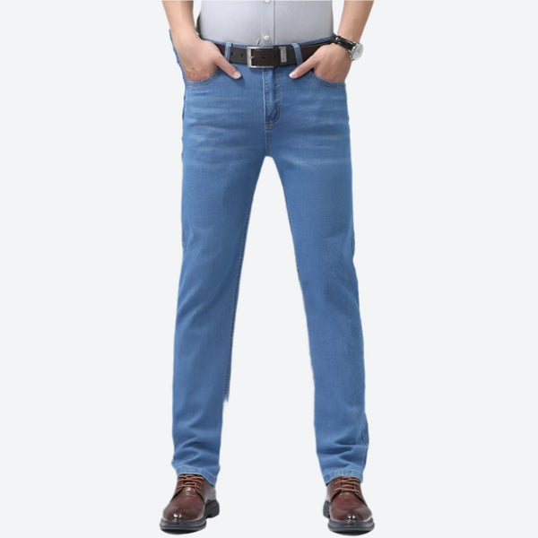 Light-Stretch Slim Straight Denim Jeans