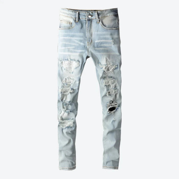 Light Wash Ripped Distressed Denim Jeans