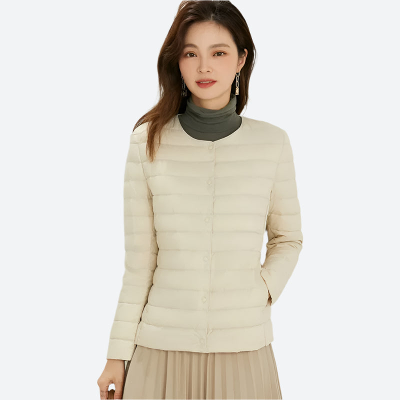 Lightweight Button-Up Quilted Down Jackets