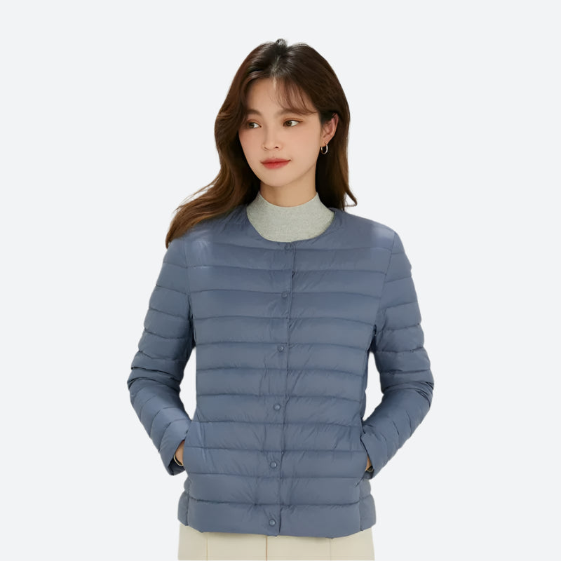Lightweight Button-Up Quilted Down Jackets