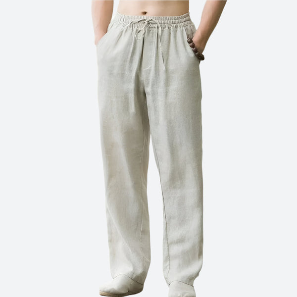 Lightweight Elastic Waist Linen Pants