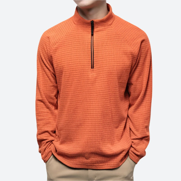 Lightweight Grid Quarter-Zip Pullover T-Shirts