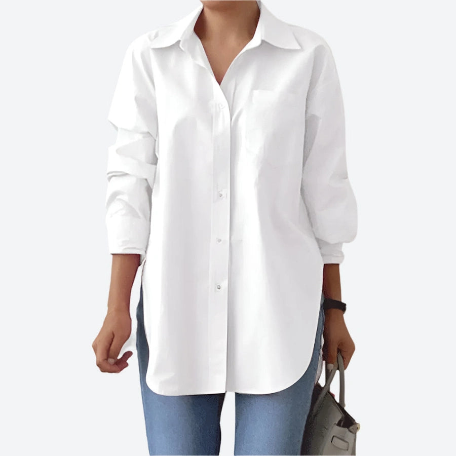 Loose Long-Sleeve Button-Up Shirts