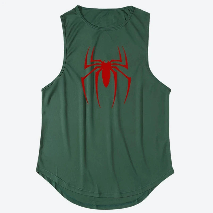 Men's Graphic Spider Print Tank Tops