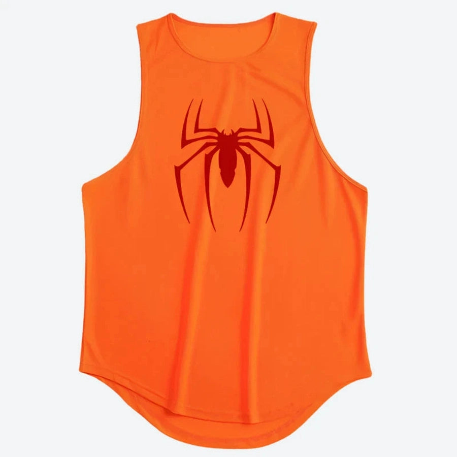 Men's Graphic Spider Print Tank Tops