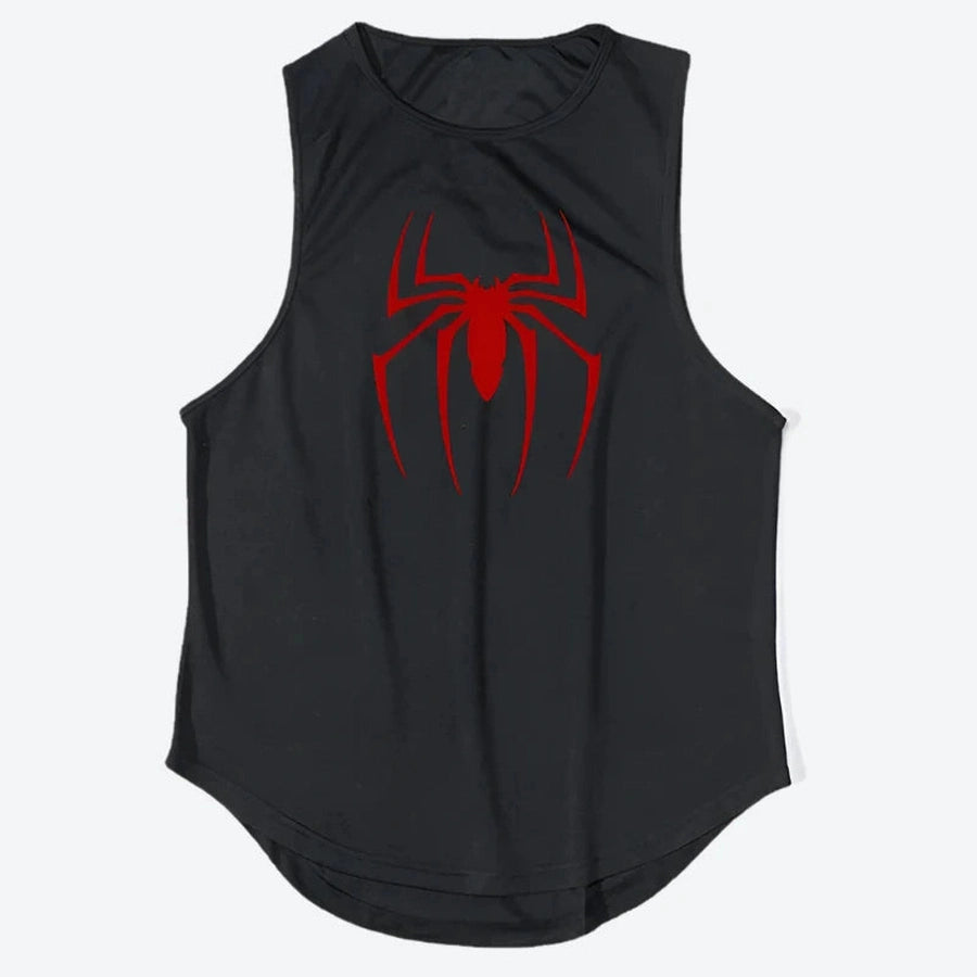 Men's Graphic Spider Print Tank Tops