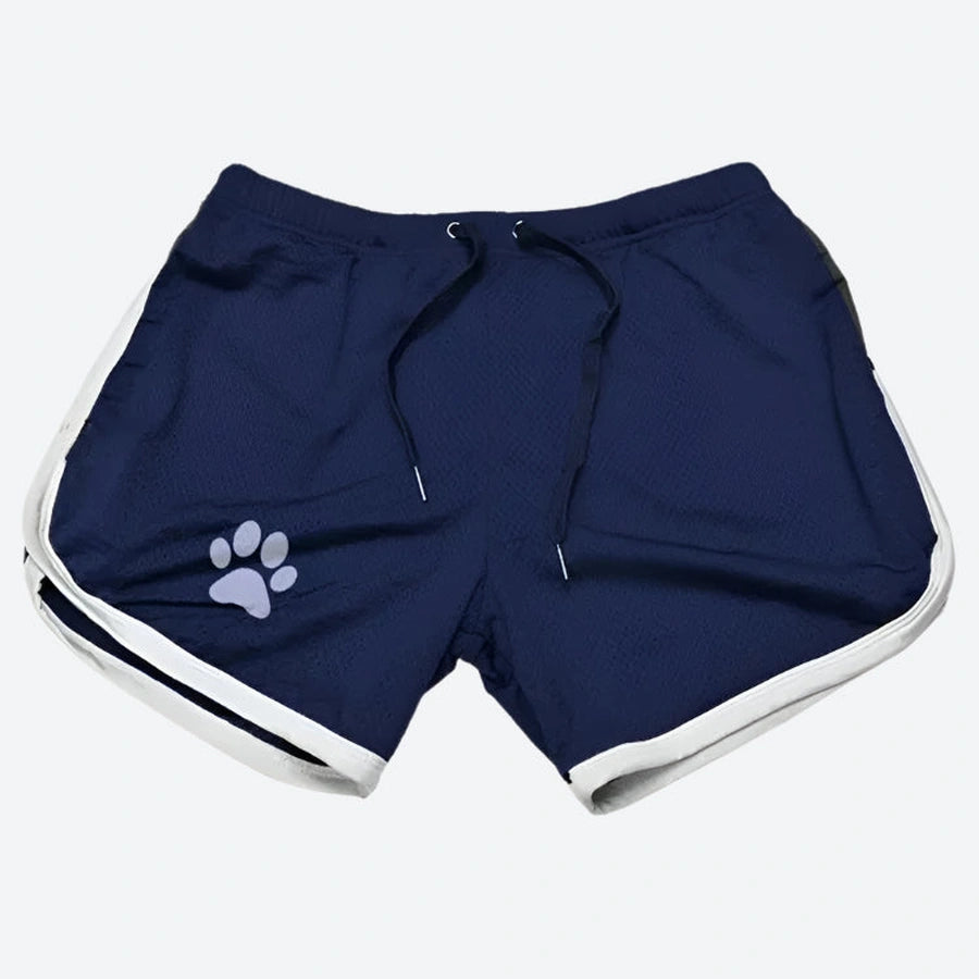 Mesh Elastic Drawstring Athletic Shorts