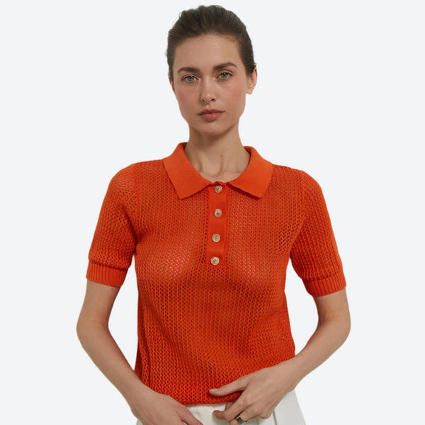 Mesh Knit Lightweight Soft Polo Shirts