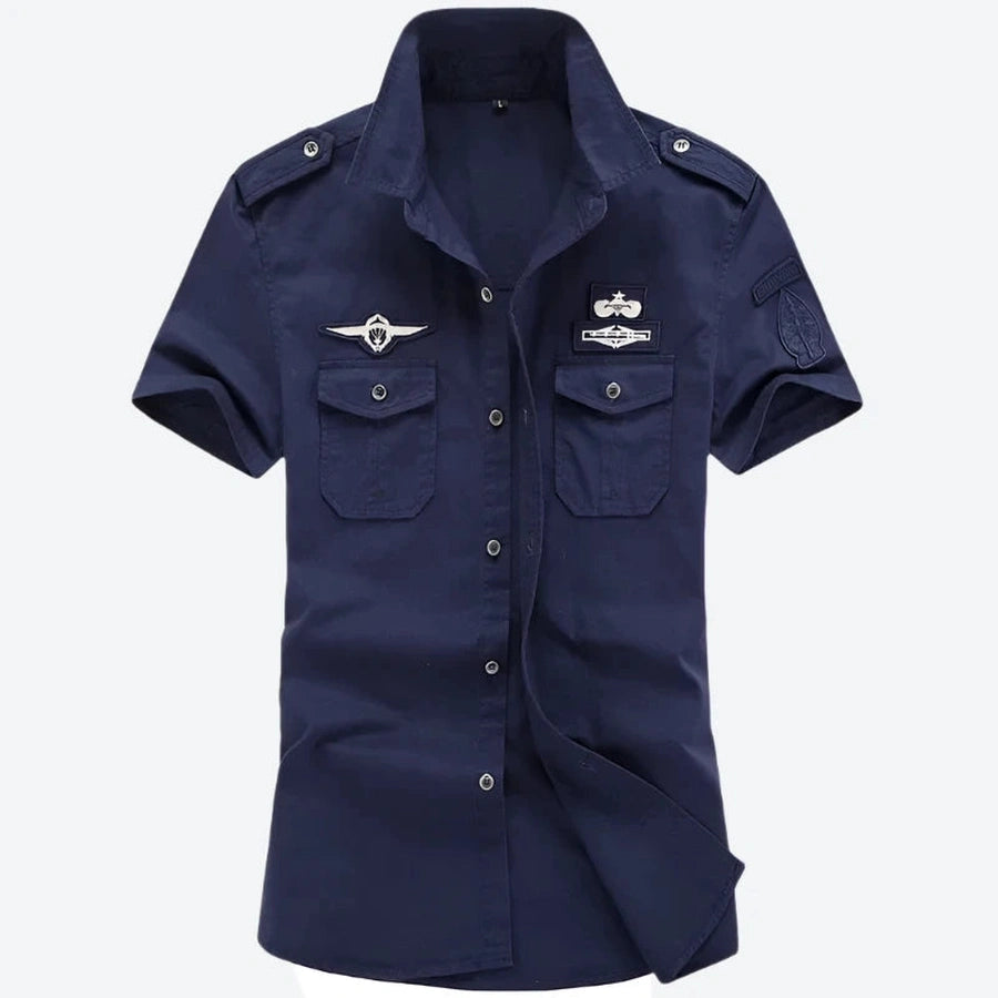 Military Patch Short Sleeve Shirts