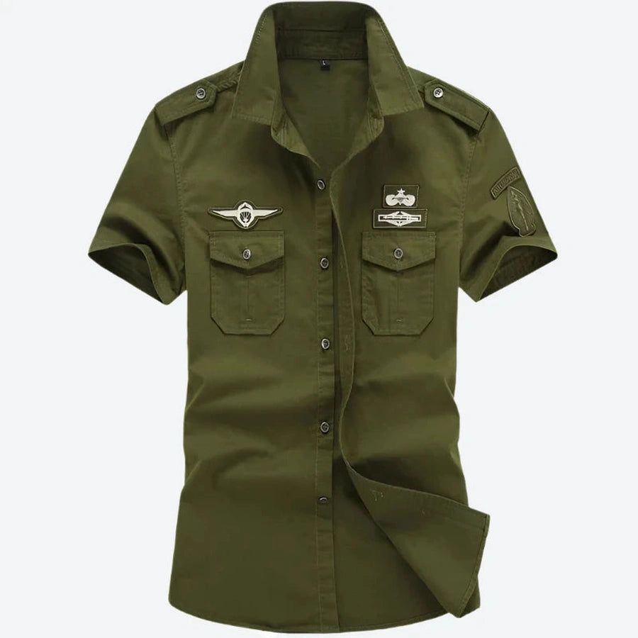 Military Patch Short Sleeve Shirts