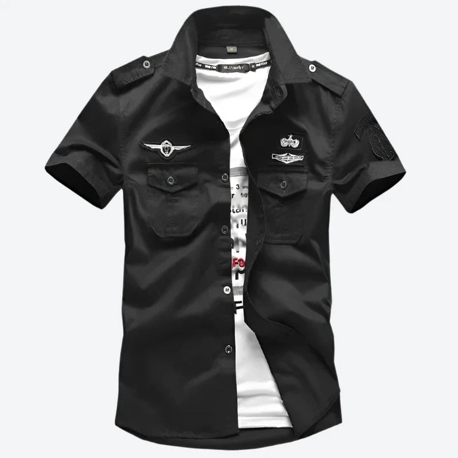 Military Patch Short Sleeve Shirts