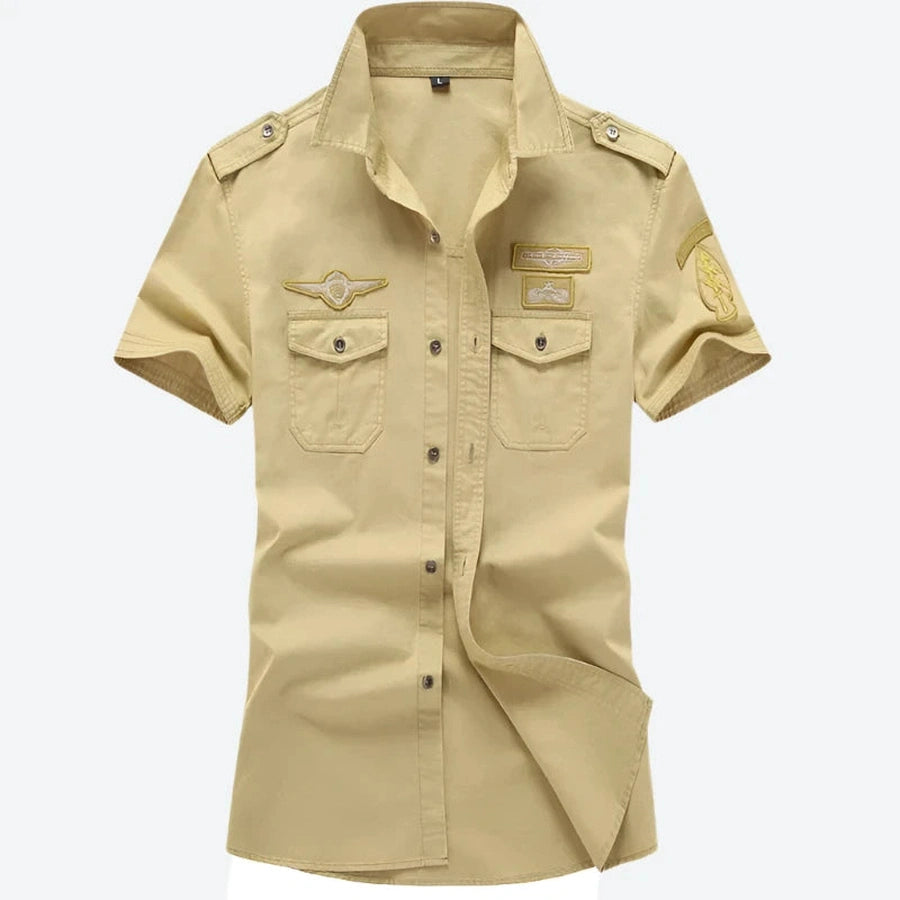 Military Patch Short Sleeve Shirts