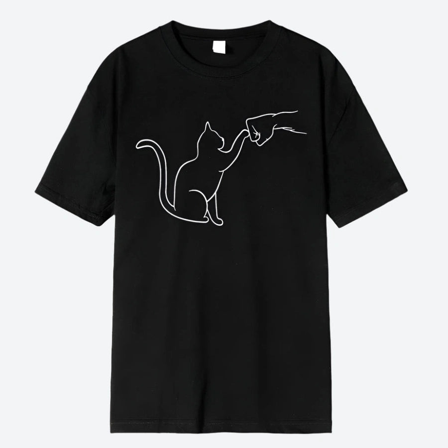 Minimalist Cat Graphic T-Shirts